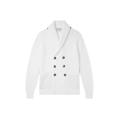 BRUNELLO CUCINELLI Белый Мужской Трикотаж