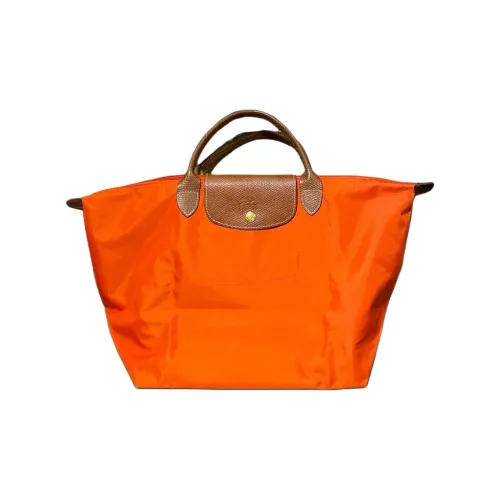 LONGCHAMP Нейлоновая сумка большая женская оранжевая