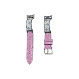 Позолоченный бамбук с текстурой, ремень с рельефом - фиолетовый + серебряная застежка