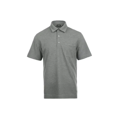 Zegna SS25 Поло Мужское Серое