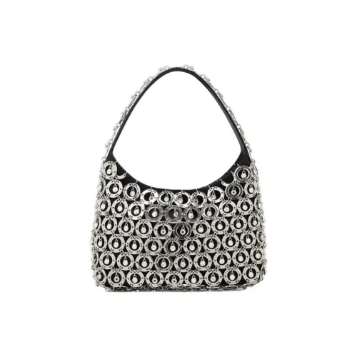 Paco Rabanne Металл HOBO Кристальная Сумка Сумка на одно плечо Женская Серебряная