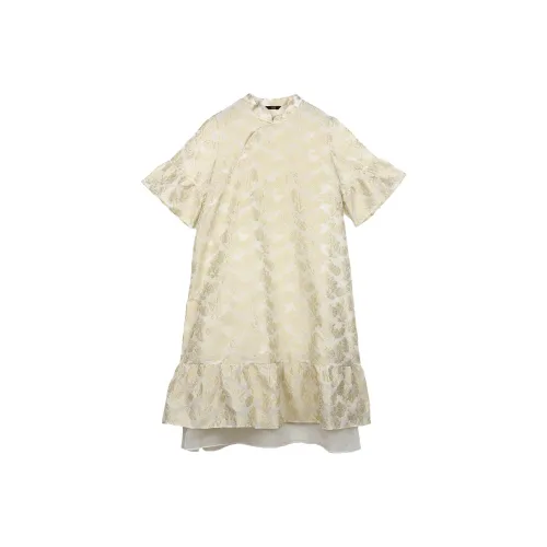 Shadow Khaki Женские Короткие Платья с Рукавами