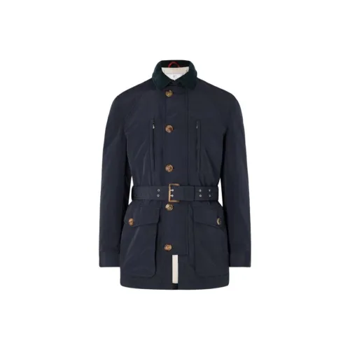 BRUNELLO CUCINELLI Хлопковый пуховик Мужской Синий