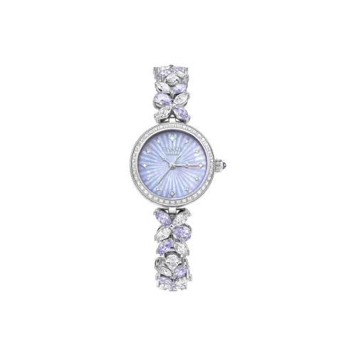 FANCI Wisteria Flower Series Кристалл Фиолетовый # Good Luck Кварцевый механизм Часы Женские Фиолетовый Циферблат