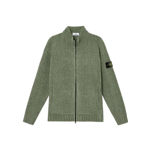 Stone Island Шалфейно-зеленый Мужской Трикотаж