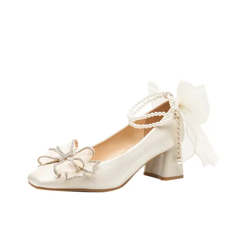 Lanza Грубый каблук Высокие каблуки Женские Абрикос