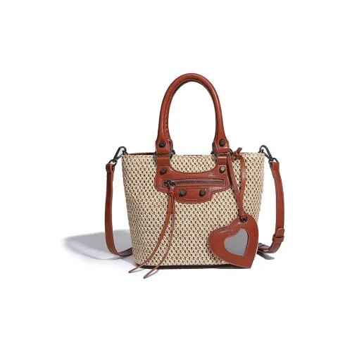 Vigno Плетеная сумка через плечо из соломы женская коричневая