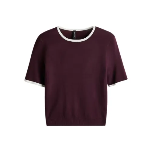 H&M Красный сливовый/Белый Женские футболки