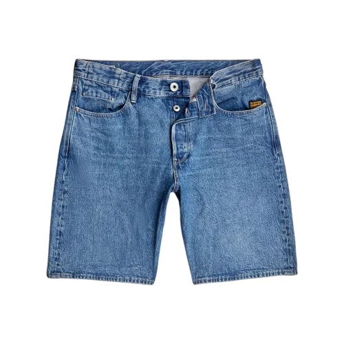 Джинсовые шорты для мужчин RAW Star, средне-голубого цвета