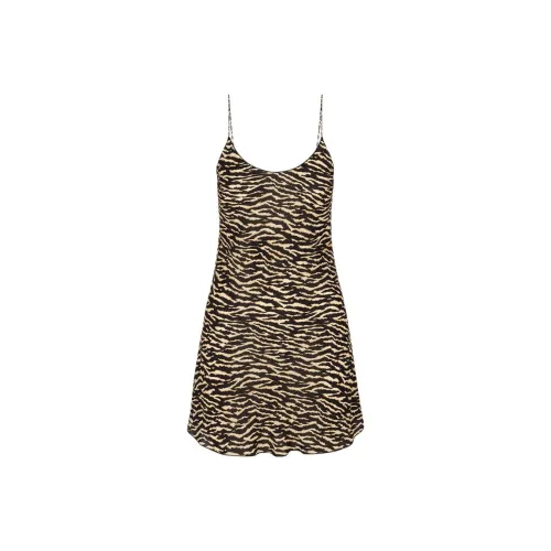 Réalisation Par Коричнево-черный Тигровый принт Женские Слиплатья