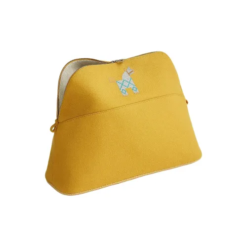 HERMES Bolide Шерсть Путешествие Сумка для хранения Унисекс Горчично-желтый