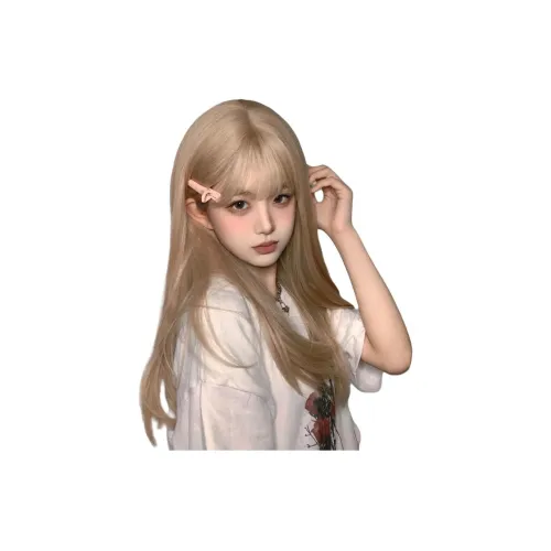 Gentle Welcome Перука Женская Белая Золотая Длинные Волосы Позиционирование Стиль Средняя Длина Волос Естественный Полный Комплект Дышащий Индивидуальный