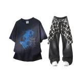 Темно-синий, синий + угольно-серый [брюки]