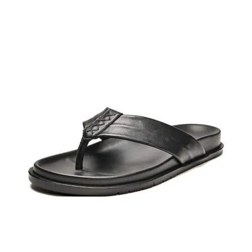 Brounvanm Резиновая подошва устойчивая к истиранию шлепанцы мужские черные