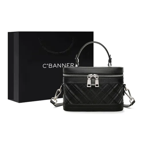 C°BANNER Корова Кожа Коробка Сумка Маленькая Женская Черная