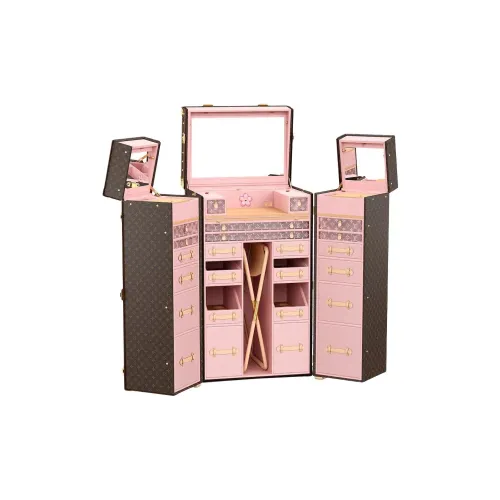 LOUIS VUITTON TM Malle Coiffeuse Покрытый холст Кисть для макияжа Чехол Женские Коричневый