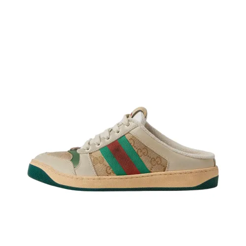 GUCCI Screener Домашние тапочки с резиновым покрытием женские бежевые