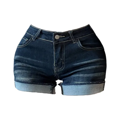 XIAOJUCHUANLI Синий черный Женские джинсовые шорты