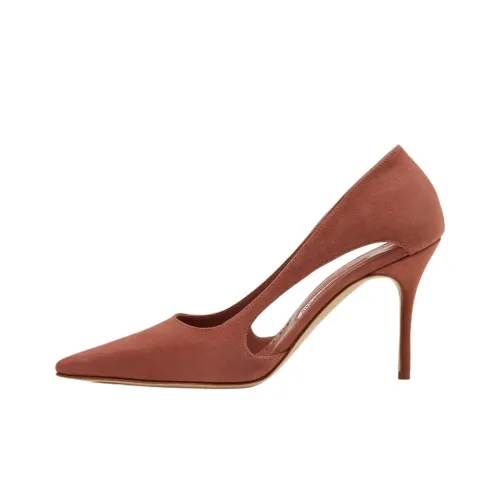 MANOLO BLAHNIK Boukefalos Узкий каблук Высокие каблуки 9 см Женские Коричневый