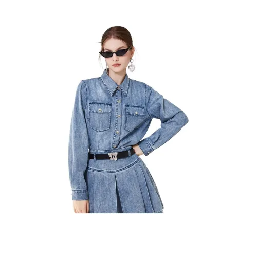 AIVEI Джинсовый синий Женские Джинсовые куртки