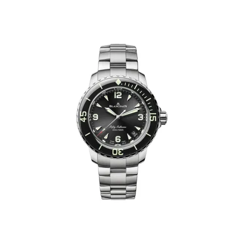 BLANCPAIN FIFTY FATHOMS Автоматический Механический Механизм Женские Часы 38,2 мм Черный Циферблат Титан Корпус Часов