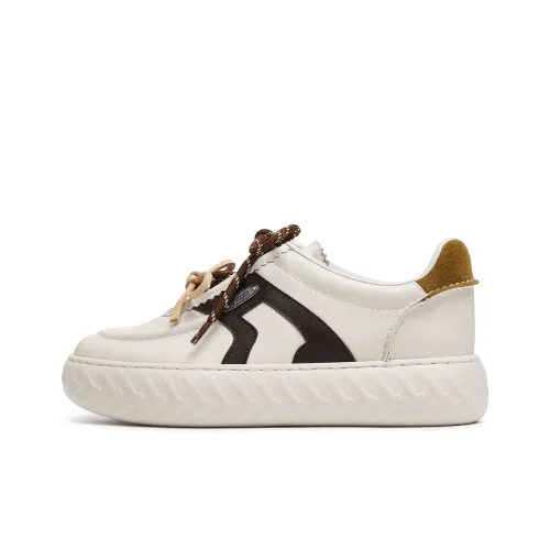 Staccato Маленькая Нота Высота Увеличивающие Низкие Кроссовки для Скейтбординга Женские Кремовый Бежевый