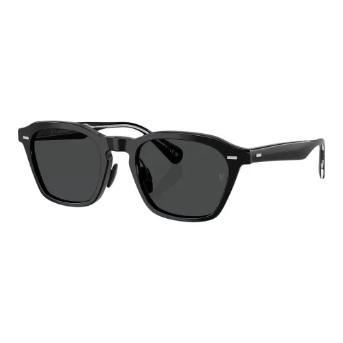 Oliver Peoples Металлический Ацетат Нерегулярная Форма Солнцезащитные Очки Унисекс Черный