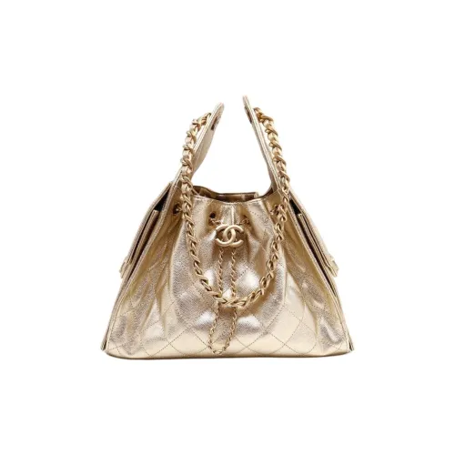 CHANEL 25Bag Личи Коровья кожа Сумка на плечо Маленькая Женская Светло-золотая