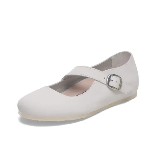 Биркенсток Tracy Планшет Туфли Мэри Джейн Женские Белые Узкие