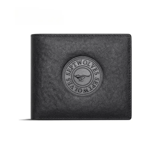 SEPTWOLVES Кошелек из натуральной коровьей кожи мужской черный