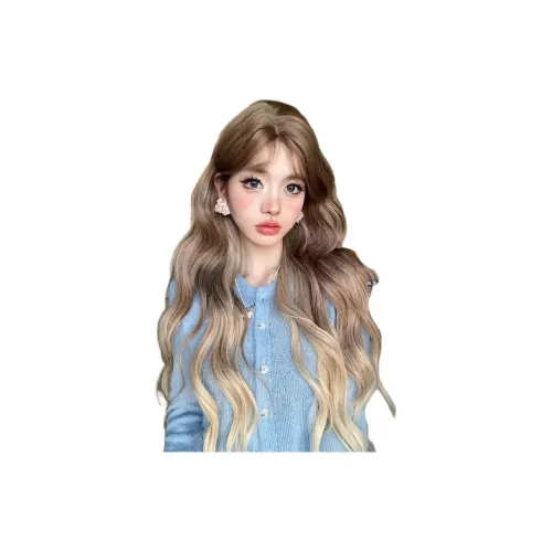 Gentle Welcome Перука Влиятельный Перука Средняя Длина Прямая Волна Длинная Кудрявая Белый Золото Градиентная Перука с Кружевной Передней Частью