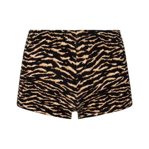Réalisation Par Коричнево-черный тигровый принт Женские повседневные шорты