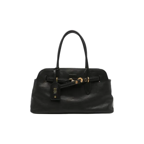 MIU MIU Aventure Телячья кожа Сумка-тоут Унисекс Черный