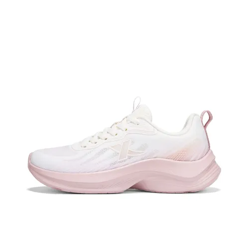 XTEP Амортизация устойчивый к истиранию дышащий повседневная обувь для бега женский парусный белый светло-розовый