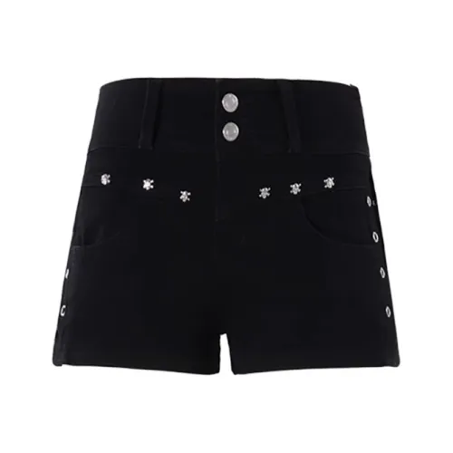 Белый медведь A Линия Широкие брюки Модный тренд HIGH RISE Универсальный Удобный Lazy Тонкий Фит Джинсовые шорты Женские