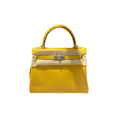 HERMES Kelly Swift Кожа Сумка Kelly Сумка через плечо Сумка Женская Ярко-желтая