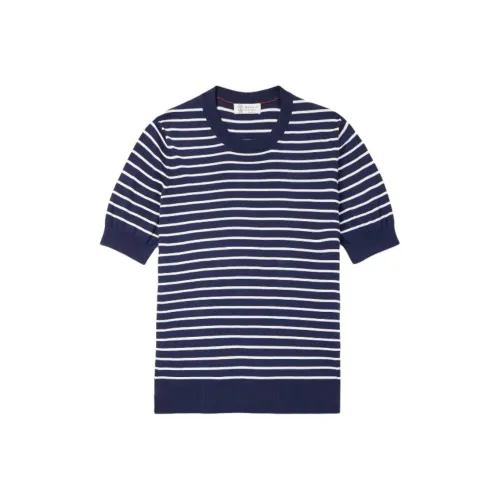 BRUNELLO CUCINELLI Мужские T-рубашки морского синего цвета