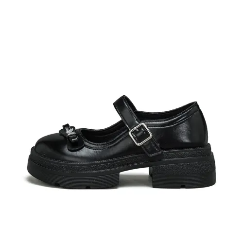 Warrior Грубый каблук Туфли Мэри Джейн Женские Черный