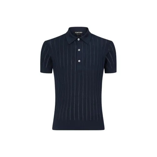 TOM FORD Мужская рубашка поло морского синего цвета