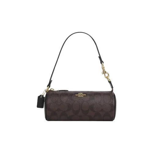 COACH Nolita Искусственная кожа Цилиндр Сумка через плечо Средняя Женская Темный хаки Монограмма