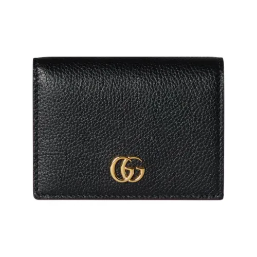 GUCCI GG Marmont Кожа Кошелек Маленький Унисекс Черный Красный