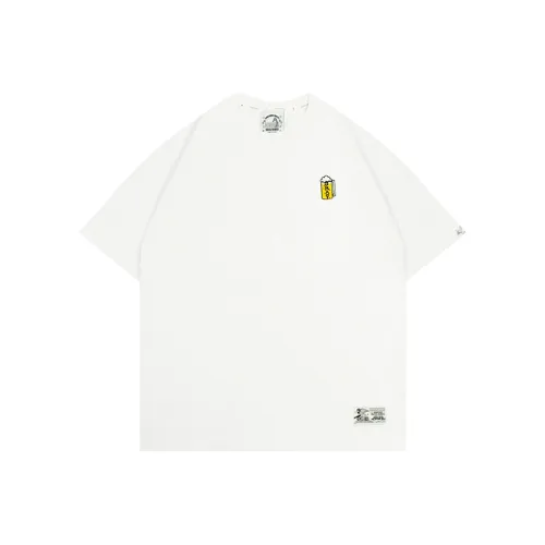 GRAF Белая Мини Пиво Короткая Рубашка с Рукавами Унисекс T-Рубашка