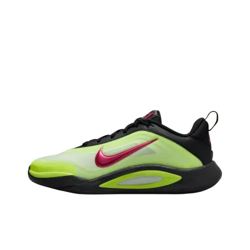 Nike A'One Детские баскетбольные кроссовки Low Топ Черный/Ярко-розовый/Неоново-желтый для школьников