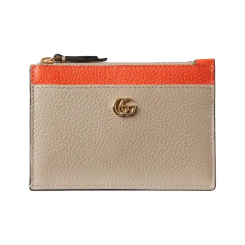 GUCCI Кожа Zippers Key Pouch Унисекс Бежевый Оранжевый