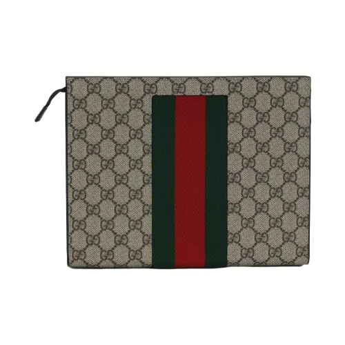 GUCCI GG Supreme Холст Клатч Стандартный Мужской Бежевый