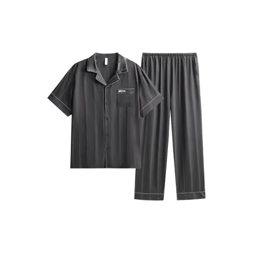 WOLFSFUL LJF4619 Мужской Кит Падение Серый Мужской Пижамный Комплект