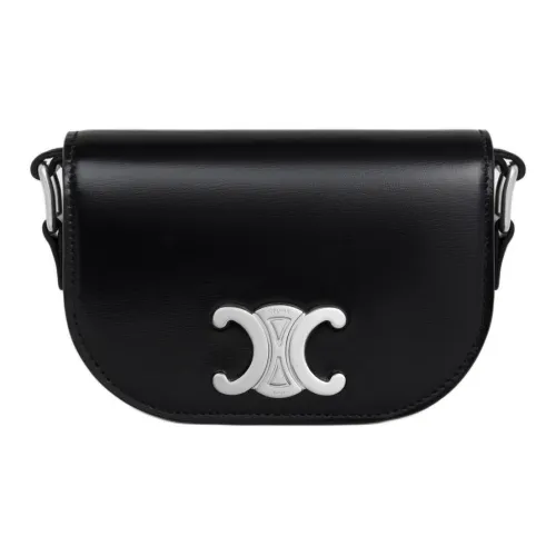 CELINE Triomphe Коровья кожа Сумка через плечо Мини Женская Черная