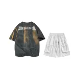 Серый футболка + белые шорты Сюаньу