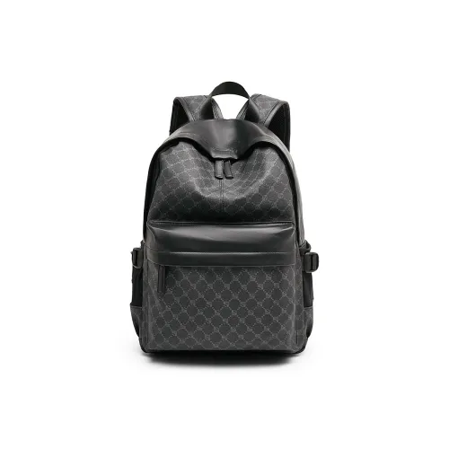 Old Man's Head Рюкзак из синтетической кожи стандартный мужской черный с узором