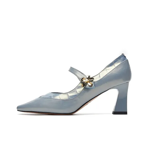 ST SAT Грубый каблук Туфли Мэри Джейн Женские